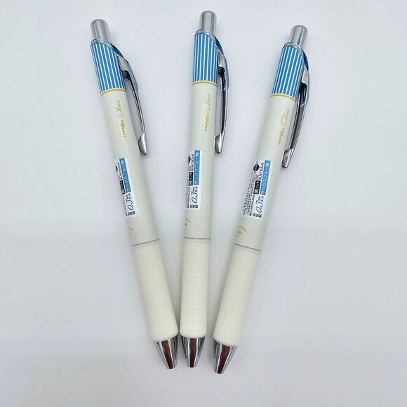 Pentel Energel Clena - 0.3 | Sax Blue Stripe Body + Black Ink | Lot of 3 - NEW - Picture 1 of 9